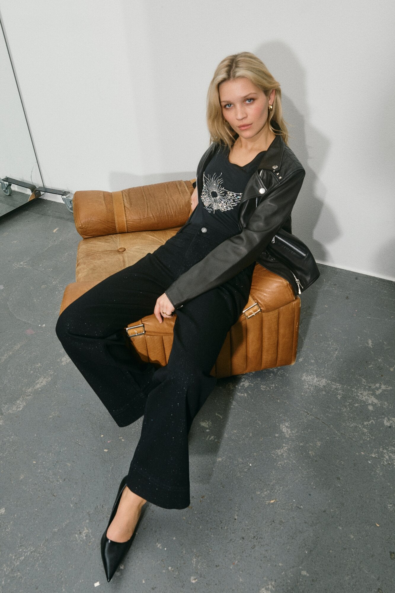 Soey Shimmer jeans - sort/glitter